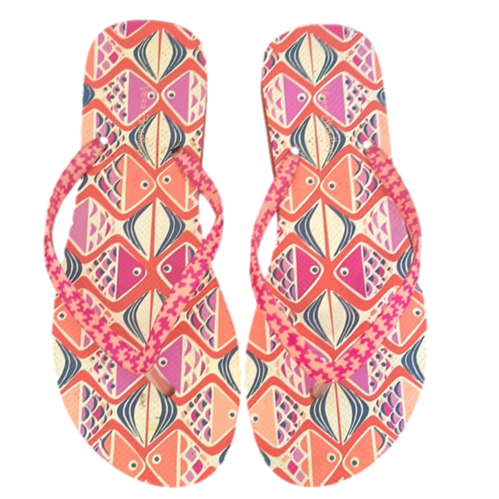 Vera Bradley Flip Flops Women’s Large 9–10 Colorful Print Sandals Summer Beach